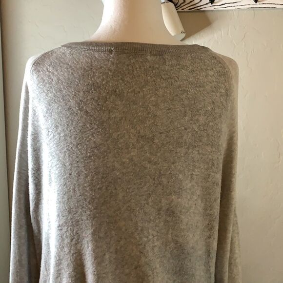 Red Haute Grey Sweater Cut Out Neck Long Sleeves Sweatshirt Type Material - Picture 6 of 10